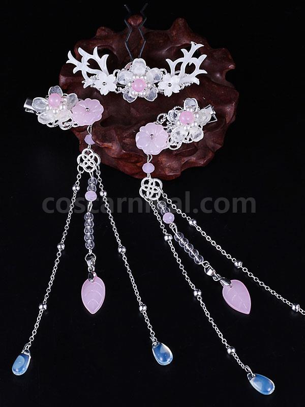 Chinese Style Lolita Accessories Green Flowers Headwear Miscellaneous coscarnival
