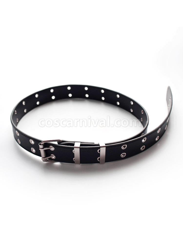 Gothic Lolita Accessories Black Grommets Sash PU Leather Miscellaneous coscarnival