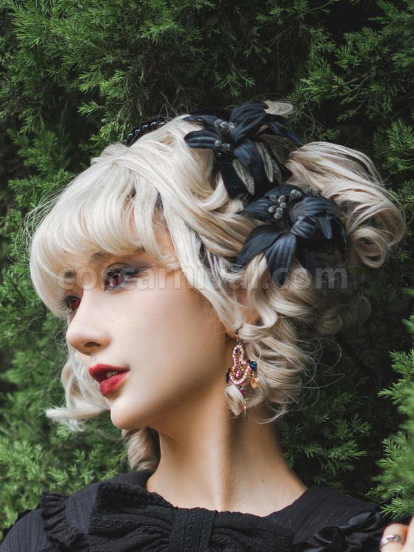 Steampunk Lolita Accessories Black Bows Headwear Polyester Miscellaneous coscarnival