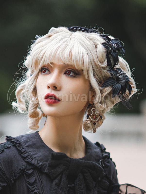 Steampunk Lolita Accessories Black Bows Headwear Polyester Miscellaneous coscarnival