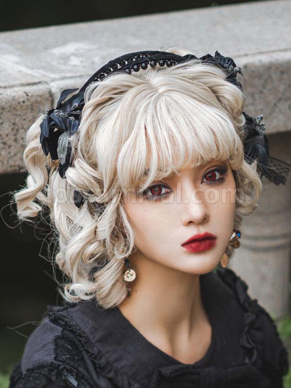 Steampunk Lolita Accessories Black Bows Headwear Polyester Miscellaneous coscarnival