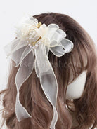 Sweet Lolita Accessories Ecru White Flowers?Pearls?Bows Polyester Fiber Headwear Miscellaneous coscarnival