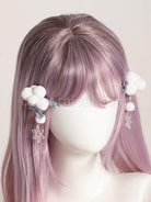 Chinese Style Lolita Accessories Light Sky Blue Bows Polyester Headwear Miscellaneous coscarnival