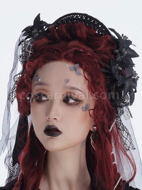 Steampunk Lolita Accessories Black Bows Headwear Polyester Miscellaneous coscarnival