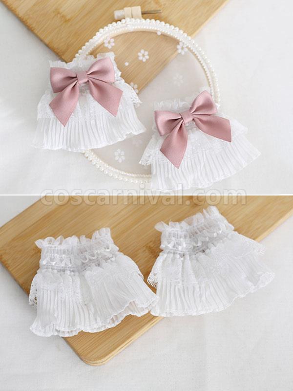 Sweet Lolita Accessories Pink Bows Oversleeves Polyester Fiber Miscellaneous coscarnival