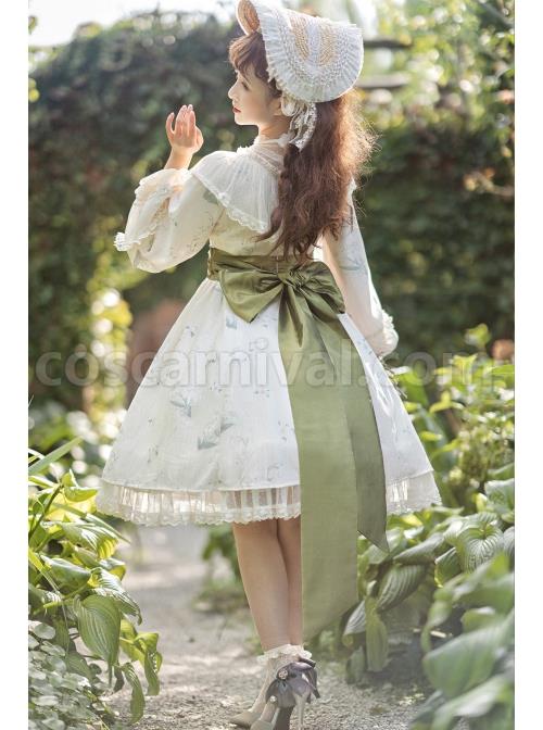 Look-For-Flower-Letter-Paper-Series-OP-Light-Yellow-Pearl-Chiffon-Elegant-Printing-Classic-Lolita-Long-Sleeve-Dress-coscarnival-34
