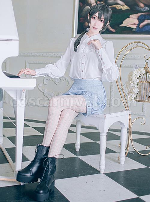 Love And Death Series Peaked Lapel Puff Sleeves Lolita Shirt coscarnival