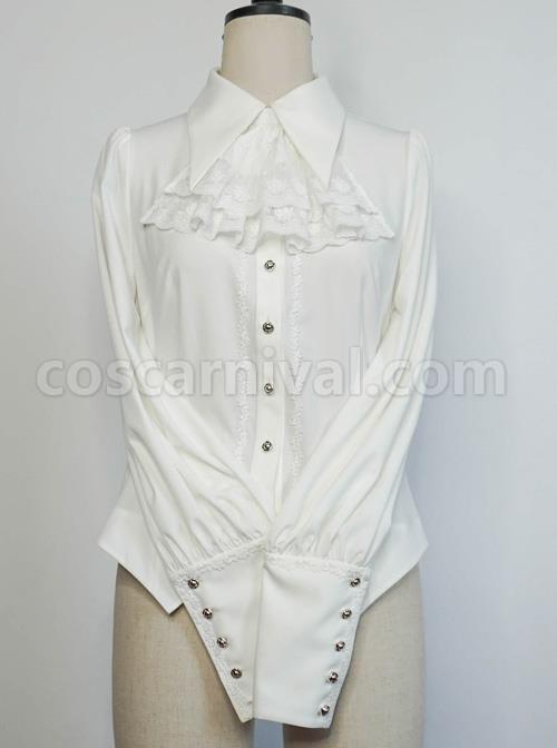 Love And Death Series Peaked Lapel Puff Sleeves Lolita Shirt coscarnival
