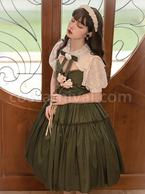 Love-And-Poetry-Series-Elegant-Daily-Fake-Two-Piece-Puff-Sleeve-Stand-Collar-Cutout-Design-Classic-Lolita-Short-Sleeve-Dress-coscarnival-406