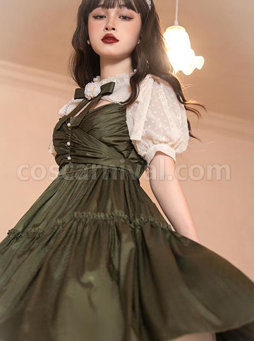 Love-And-Poetry-Series-Elegant-Daily-Fake-Two-Piece-Puff-Sleeve-Stand-Collar-Cutout-Design-Classic-Lolita-Short-Sleeve-Dress-coscarnival-412