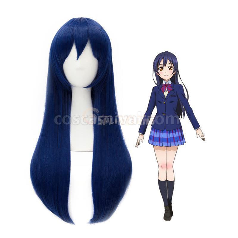 LoveLive! Sonoda Umi Long Dark Blue Cosplay Wigs coscarnival011118500