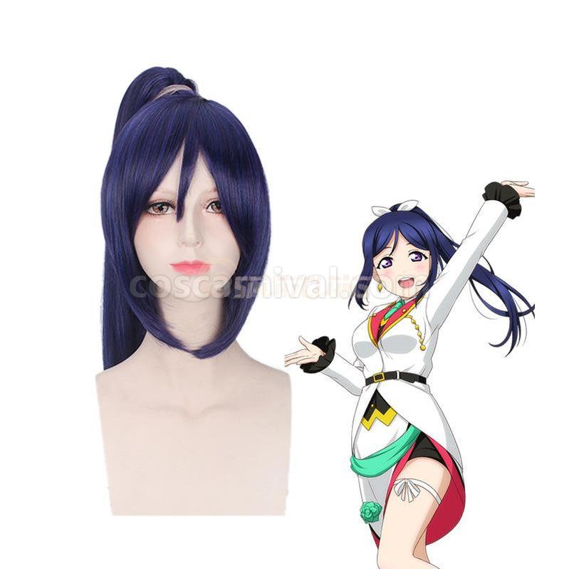 LoveLive!Sunshine!! Matsuura kanan Long Dark Blue Cosplay Wigs coscarnival011118405