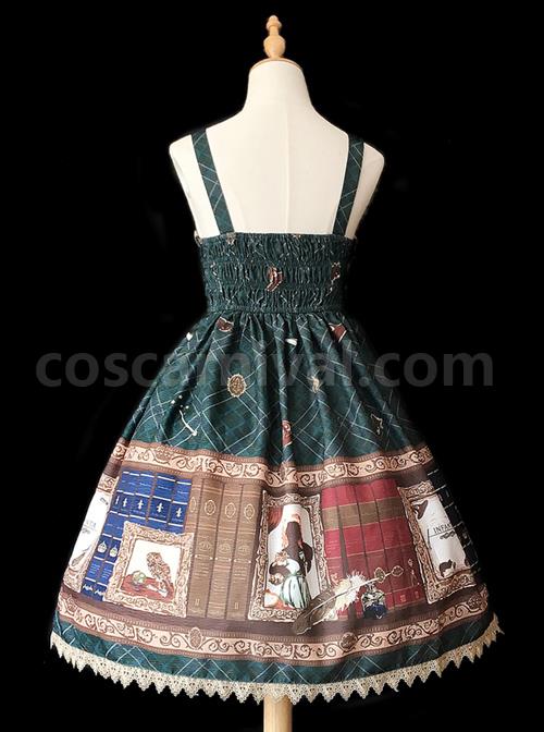 Magic-Dictionary-Series-Plaids-Printing-Classic-Lolita-Sling-Dress-coscarnival-4586