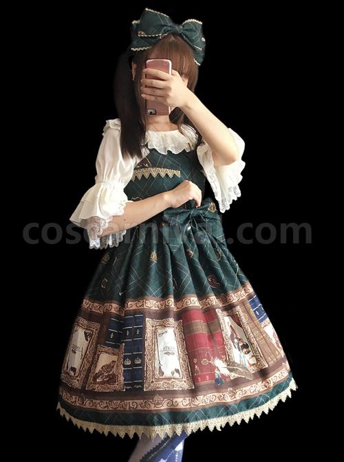 Magic-Dictionary-Series-Plaids-Printing-Classic-Lolita-Sling-Dress-coscarnival-4602