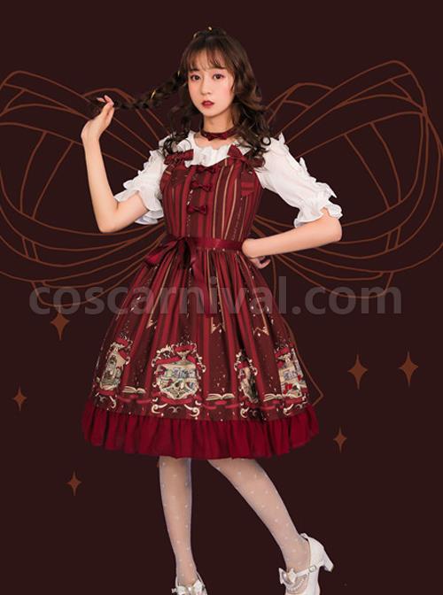 Magic-Tea-Party-Bedtime-Book-Series-Printing-JSK-Classic-Lolita-Sling-Dress-coscarnival-3740