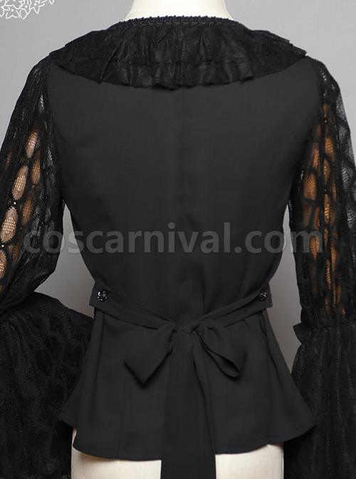Magic Tea Party Breeze Alice Series Chiffon Bowknot Lace Ruffle Classic Lolita Long Sleeve Shirt coscarnival
