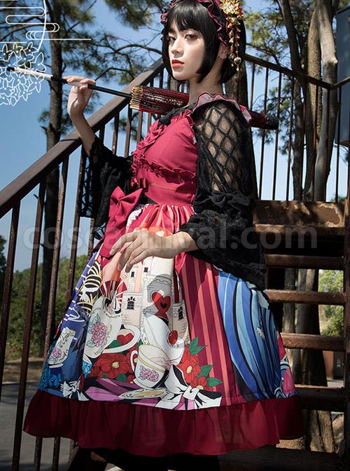 Magic-Tea-Party-Breeze-Alice-Series-JSK-Bowknot-Classic-Lolita-Sling-Dress-coscarnival-1197
