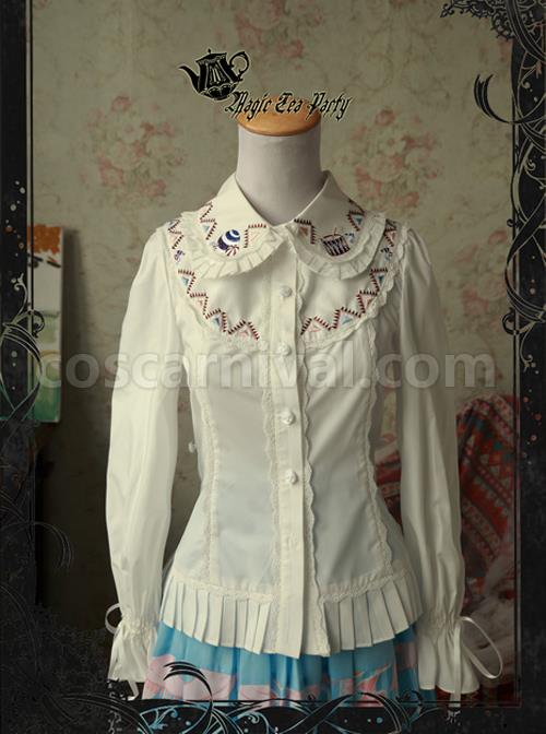 Magic Tea Party Circus Maiden Series Embroidery Lace Lolita Shirt coscarnival