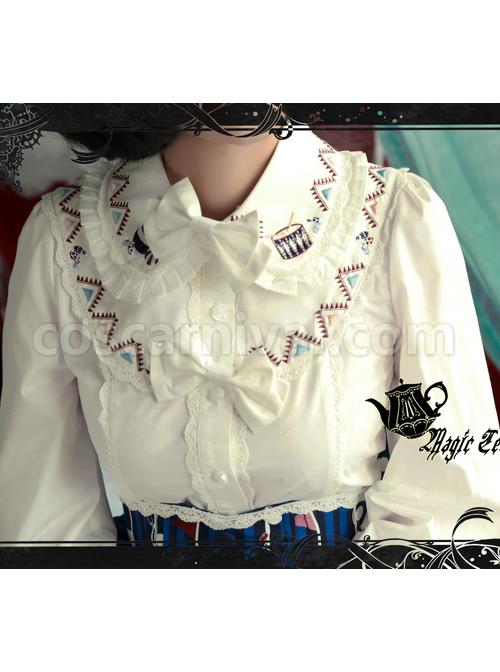 Magic Tea Party Circus Maiden Series Embroidery Lace Lolita Shirt coscarnival