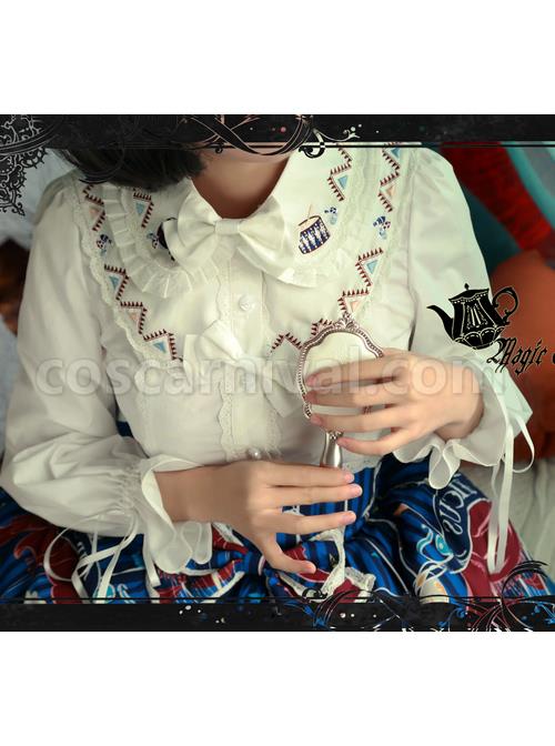 Magic Tea Party Circus Maiden Series Embroidery Lace Lolita Shirt coscarnival