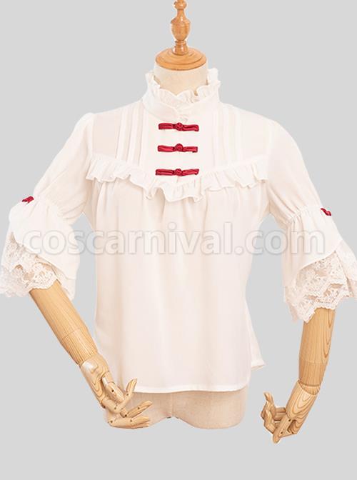 Magic Tea Party City Of Aurora Series Blouses Chinese Style Classic Lolita Short Sleeve Shirt coscarnival
