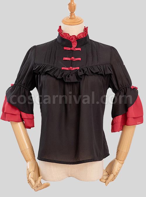 Magic Tea Party City Of Aurora Series Blouses Chinese Style Classic Lolita Short Sleeve Shirt coscarnival