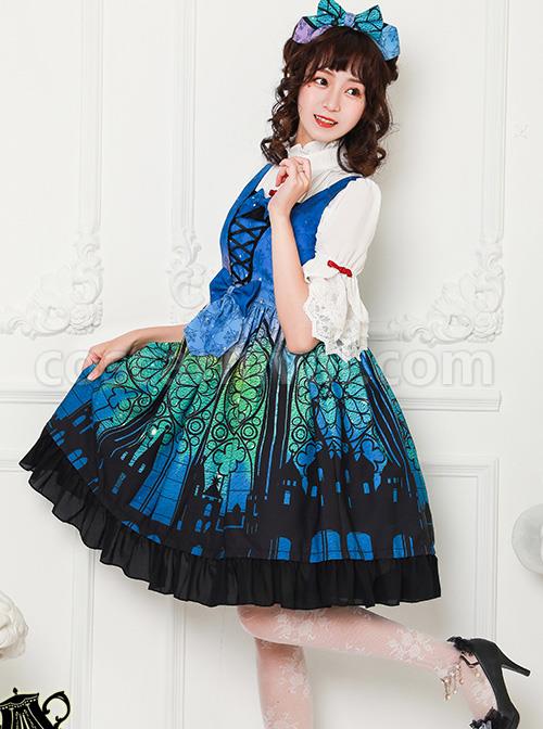 Magic Tea Party City Of Aurora Series Blouses Chinese Style Classic Lolita Short Sleeve Shirt coscarnival