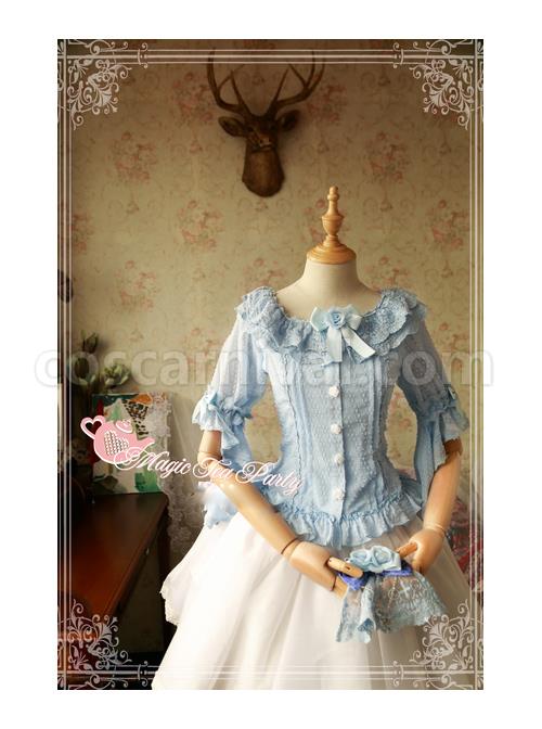 Magic Tea Party Cross And Censer Series Chiffon Short Sleeves Lolita Shirt coscarnival
