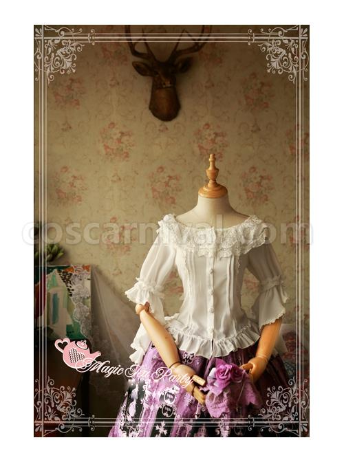 Magic Tea Party Cross And Censer Series Chiffon Short Sleeves Lolita Shirt coscarnival