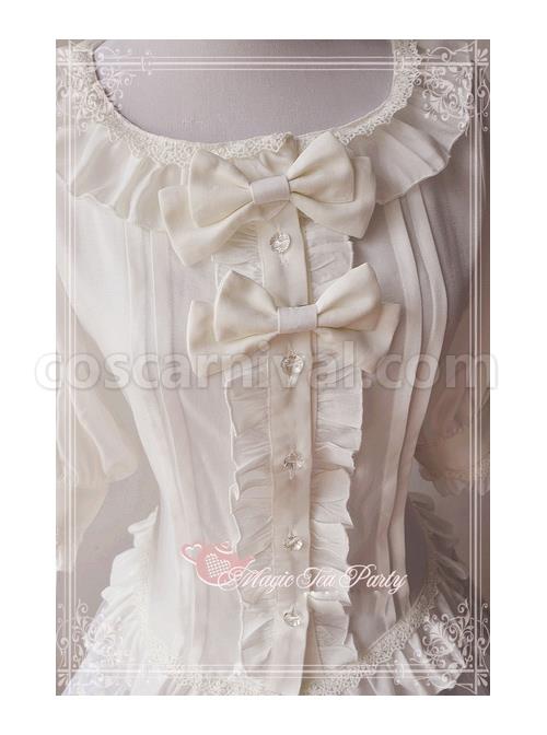 Magic Tea Party Fragrant Summer Series White Lace Half Sleeve Lolita Shirt coscarnival
