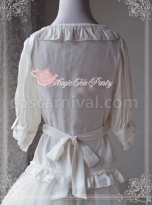 Magic Tea Party Fragrant Summer Series White Lace Half Sleeve Lolita Shirt coscarnival