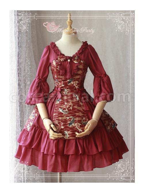 Magic-Tea-Party-Koi-Carp-Series-Qi-Lolita-Trumpet-Sleeve-Dress-coscarnival-4556