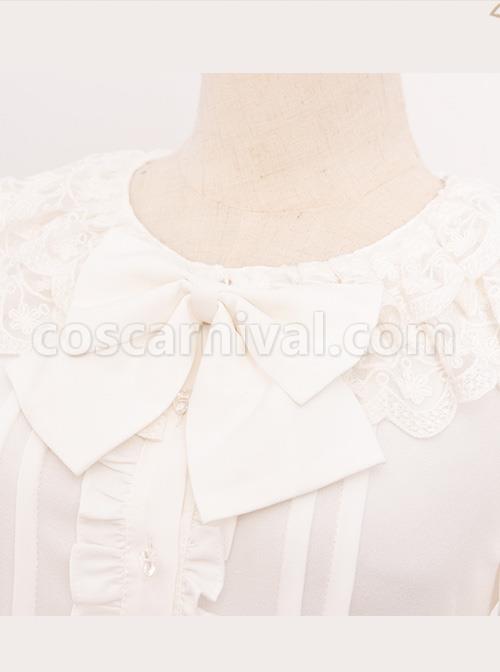 Magic Tea Party Little Fox Buys Gloves Series White Classic Lolita Long Sleeve Shirt coscarnival