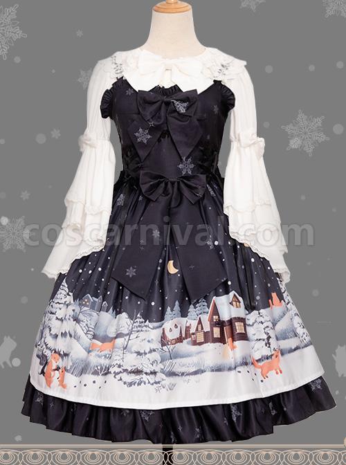 Magic Tea Party Little Fox Buys Gloves Series White Classic Lolita Long Sleeve Shirt coscarnival