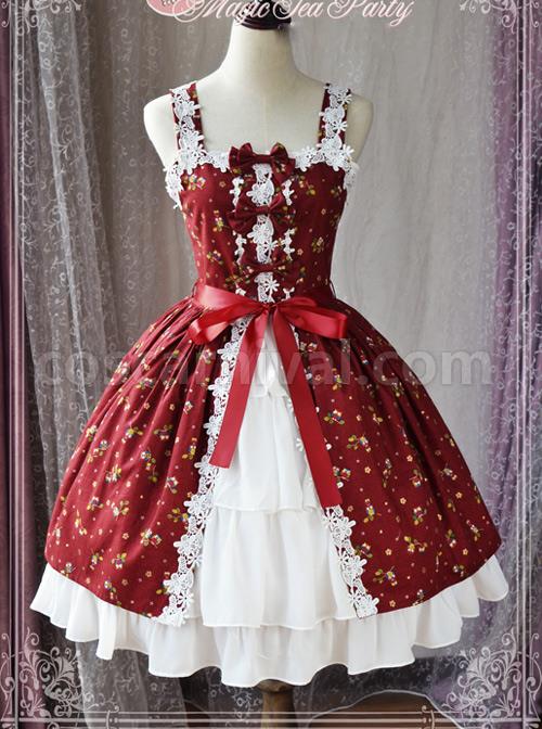 Magic-Tea-Party-Owls-And-Rabbits-Series-Classic-Lolita-Sling-Dress-coscarnival-3917