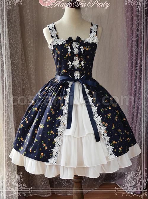 Magic-Tea-Party-Owls-And-Rabbits-Series-Classic-Lolita-Sling-Dress-coscarnival-3922
