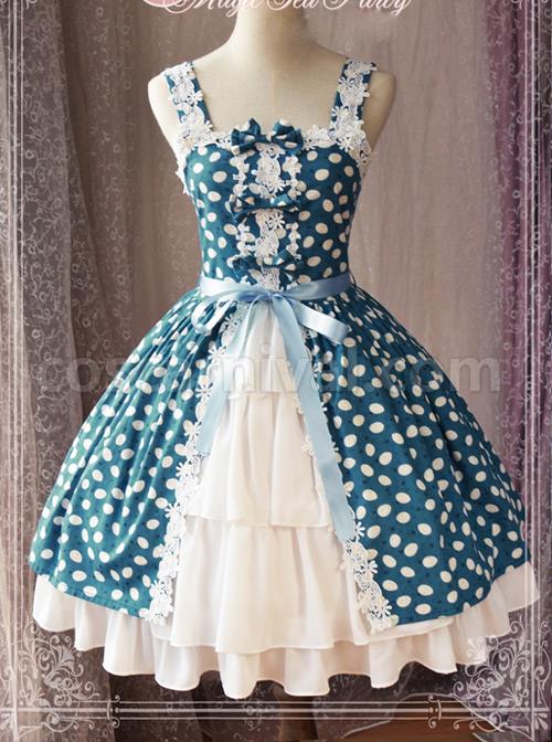 Magic-Tea-Party-Owls-And-Rabbits-Series-Classic-Lolita-Sling-Dress-coscarnival-3927