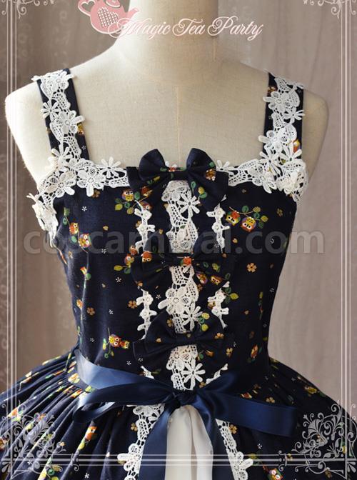 Magic-Tea-Party-Owls-And-Rabbits-Series-Classic-Lolita-Sling-Dress-coscarnival-3935
