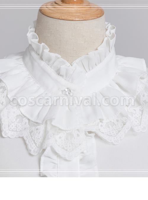 Magic Tea Party Rose Knight Series Classic Lolita White Or Black Long Sleeve Shirt coscarnival