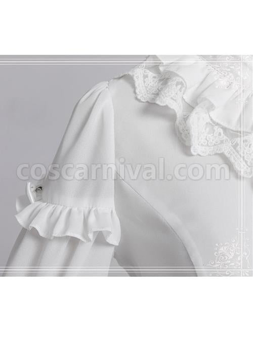 Magic Tea Party Rose Knight Series Classic Lolita White Or Black Long Sleeve Shirt coscarnival