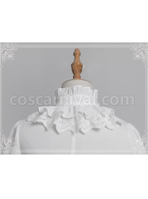 Magic Tea Party Rose Knight Series Classic Lolita White Or Black Long Sleeve Shirt coscarnival