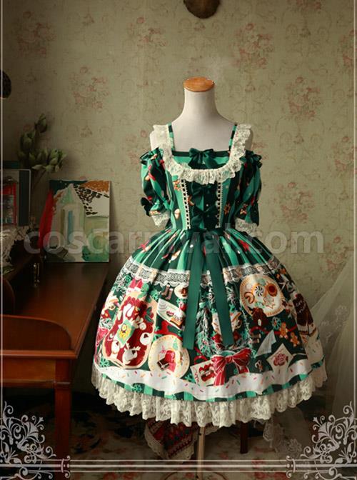 Magic-Tea-Party-Sweet-Christmas-Series-OP-Cotton-Lace-Classic-Lolita-Short-Sleeve-Dress-coscarnival-4537