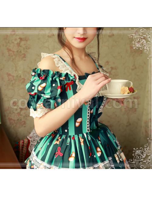 Magic-Tea-Party-Sweet-Christmas-Series-OP-Cotton-Lace-Classic-Lolita-Short-Sleeve-Dress-coscarnival-4552