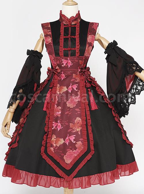Magic-Tea-Party-Swimming-Fish-Play-Dream-Series-OP-Chinese-Style-Classic-Lolita-Stand-Collar-Dress-coscarnival-760