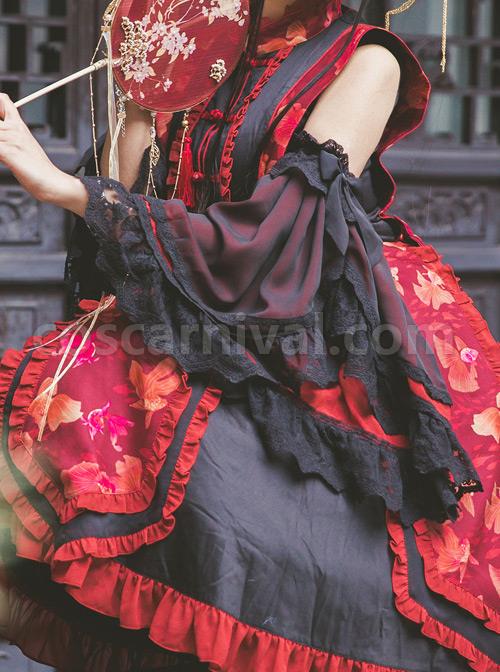 Magic-Tea-Party-Swimming-Fish-Play-Dream-Series-OP-Chinese-Style-Classic-Lolita-Stand-Collar-Dress-coscarnival-769