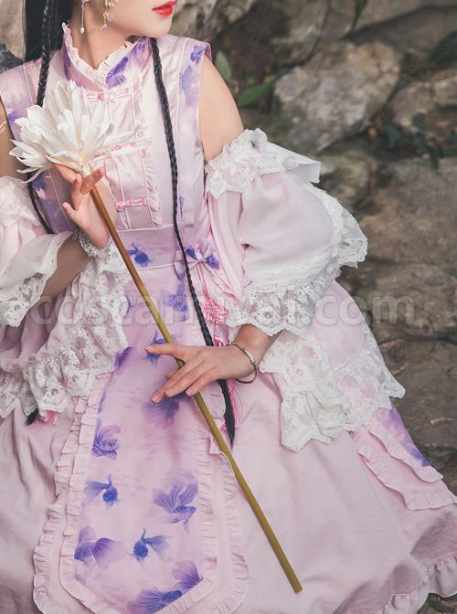 Magic-Tea-Party-Swimming-Fish-Play-Dream-Series-OP-Chinese-Style-Classic-Lolita-Stand-Collar-Dress-coscarnival-775