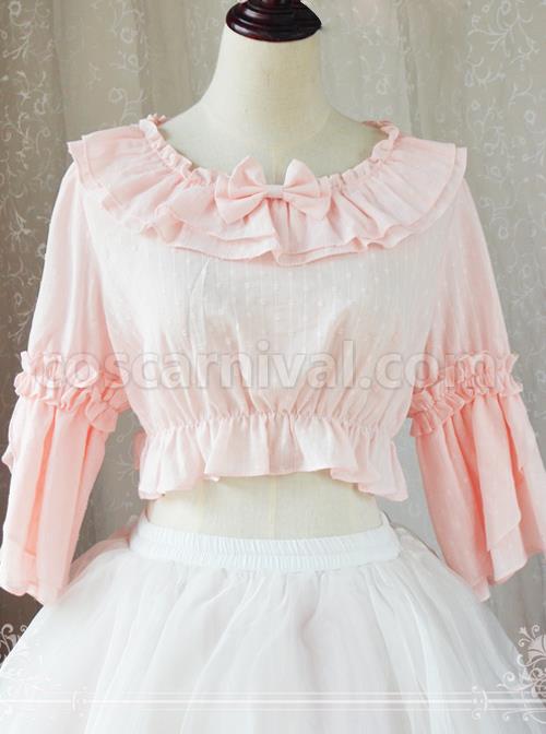 Magic Tea Party Trumpet Sleeves Cotton Classic Lolita Short Style Shirt coscarnival