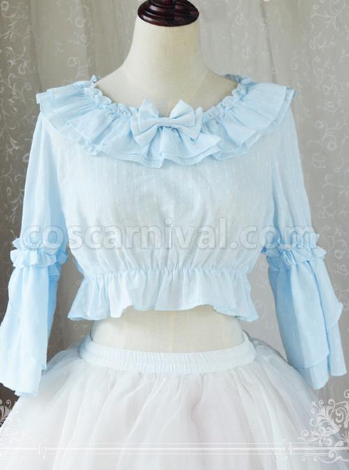 Magic Tea Party Trumpet Sleeves Cotton Classic Lolita Short Style Shirt coscarnival
