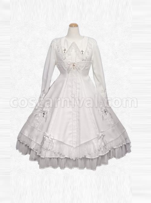 Maria Crucifix Series Long Sleeve Gothic Lolita Dress coscarnival