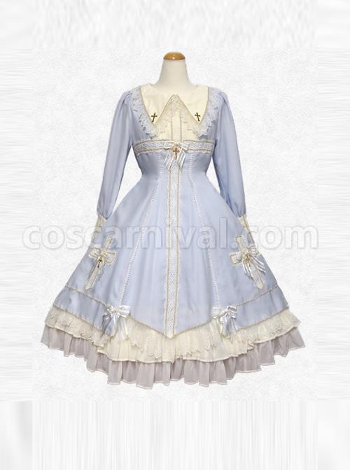 Maria Crucifix Series Long Sleeve Gothic Lolita Dress coscarnival